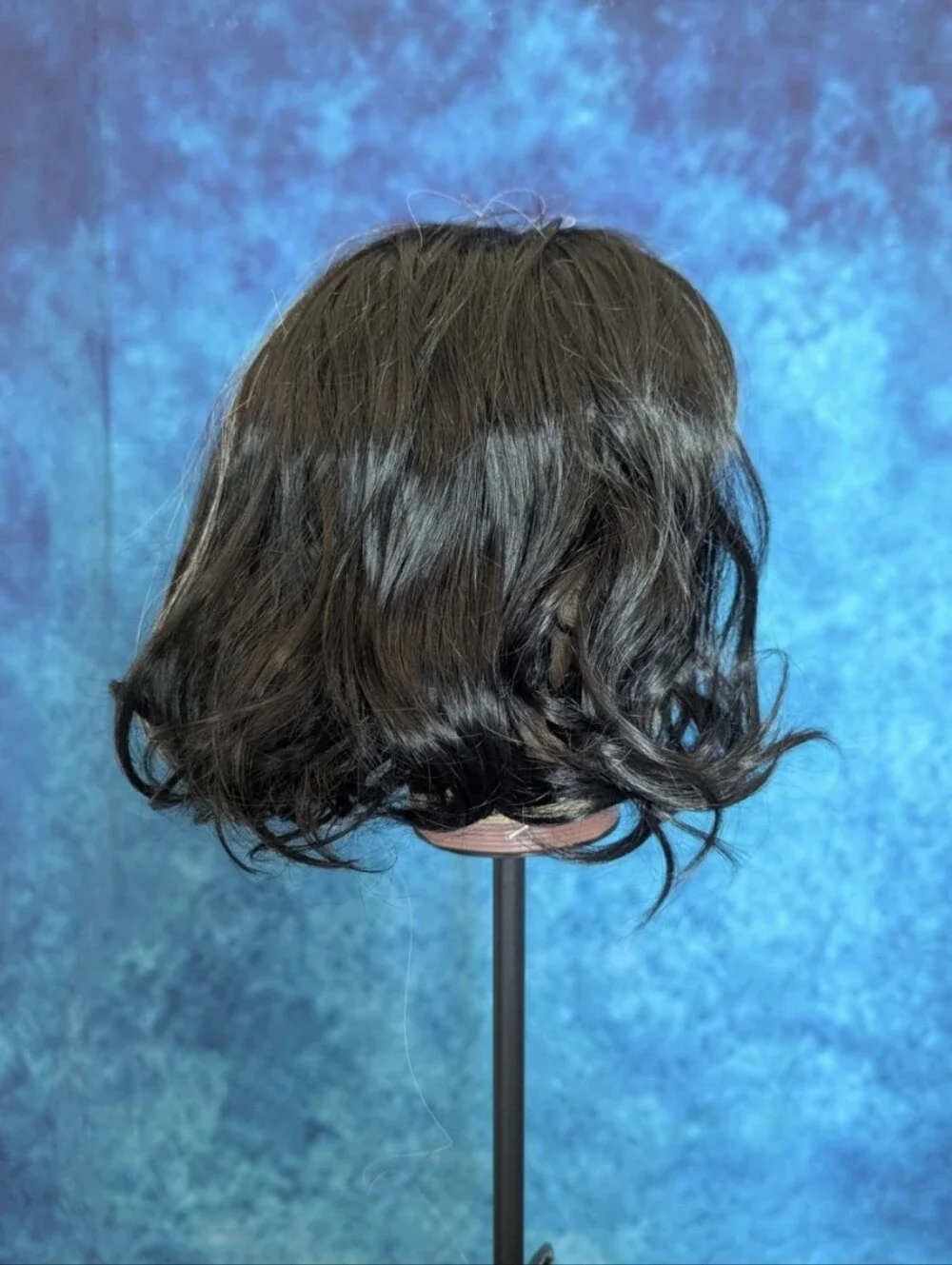 Cruella Style Bob Wig With Adjustable OSFM Cap Black And White Synthetic